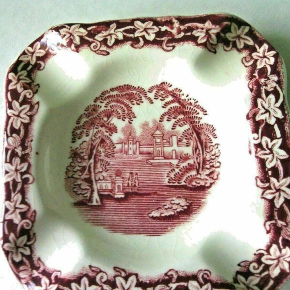 Ashtray Square Mason's Ash Tray Vintage Smokers Crafted Vista Ironstone English - Picture 1 of 16